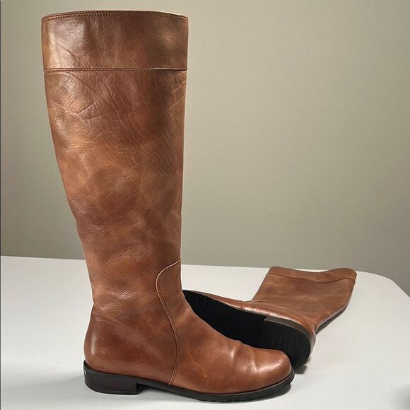 Stuart Weitzman Brown Leather Knee-High Boots - Picture 1 of 7
